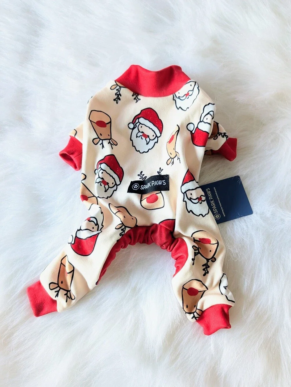 Dog Pajamas, Onesie, Santa, Reindeer, Holiday, Christmas, Small, New, Spark Paws